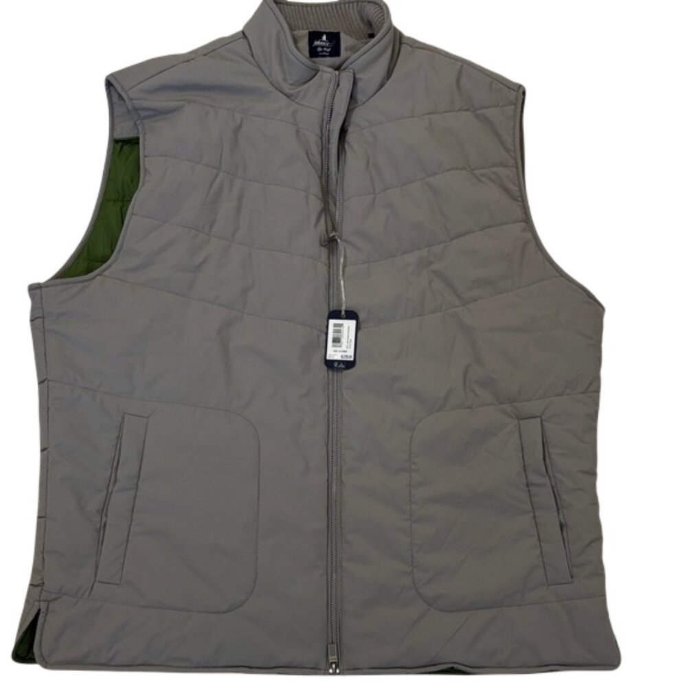 johnnie-O Fairhaven Quilted Vest Fossil Men’s XL Golf Lightweight